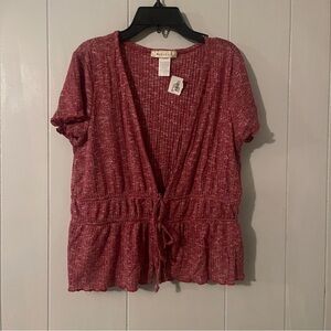 Women's Red Short Sleeve Top Love Crazy LoveCrazy size large